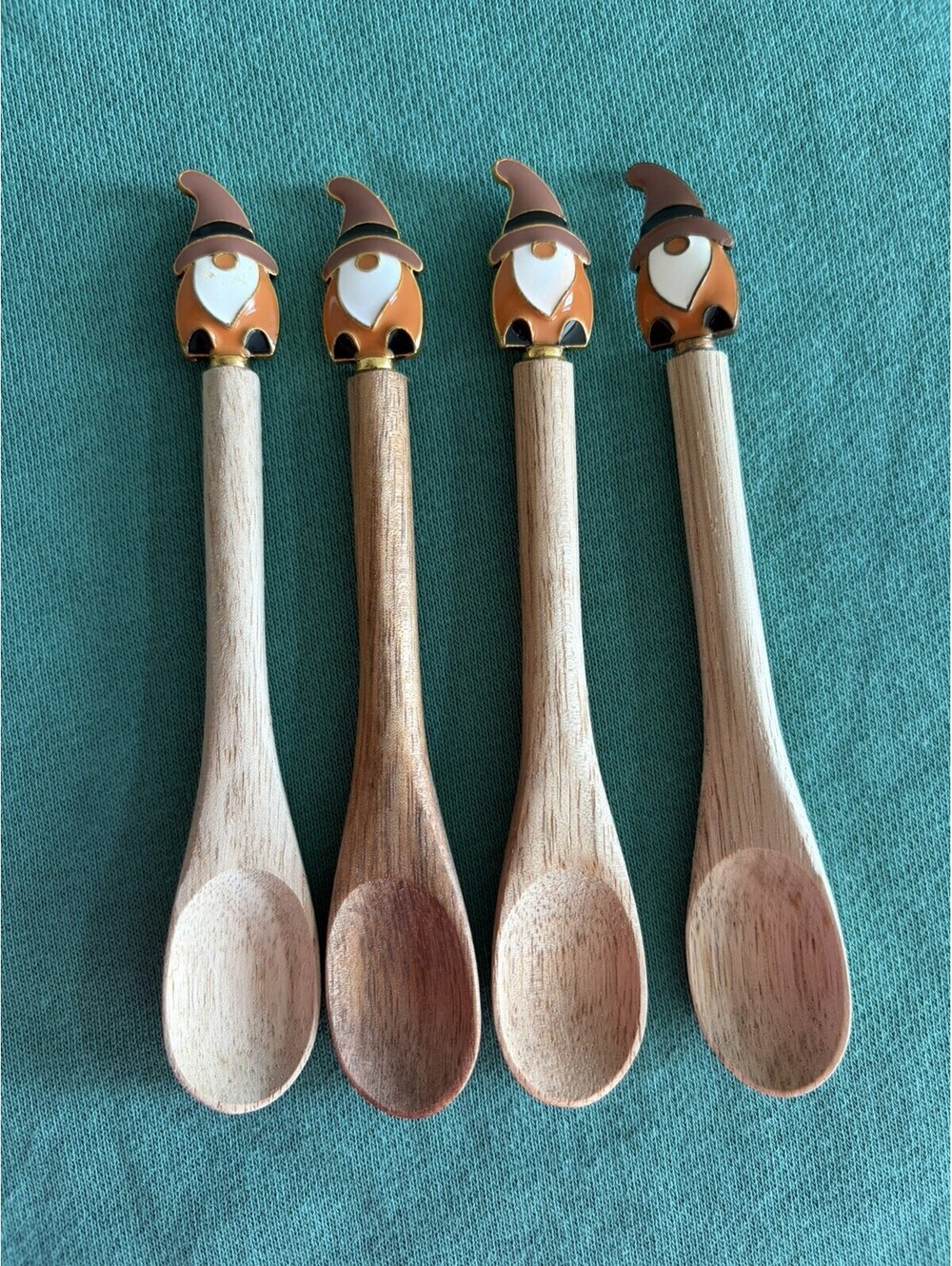 Gnome Wood Spoon Set Of 4 Fall Autumn Country Farmhouse Modern Holiday